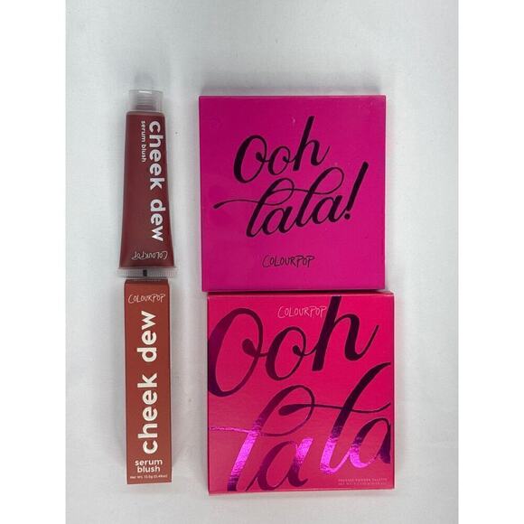 COLOURPOP OH LALA Pressed Powder Palette + Cheek Dew Serum Blush BNIB - Picture 4 of 9